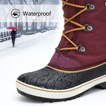 ALEADER Warm Winter Boots Womens, Snow Boots for Skiing, Outdoor, Cold Weather Purple 10 B(M) US