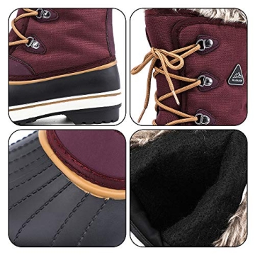 ALEADER Warm Winter Boots Womens, Snow Boots for Skiing, Outdoor, Cold Weather Purple 10 B(M) US