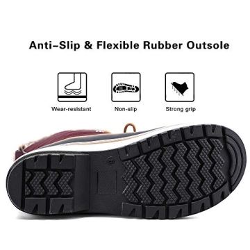 ALEADER Warm Winter Boots Womens, Snow Boots for Skiing, Outdoor, Cold Weather Purple 10 B(M) US