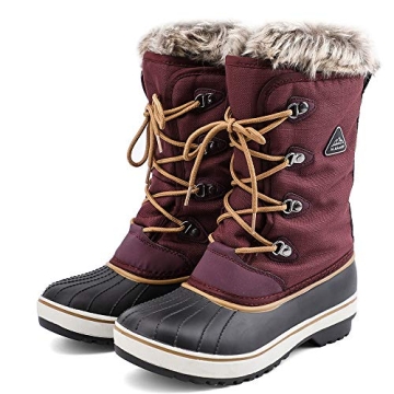 ALEADER Warm Winter Boots Womens, Snow Boots for Skiing, Outdoor, Cold Weather Purple 10 B(M) US