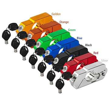 bravedog Motorcycle Lock Universal Motorcycle Handle Throttle Grip Security Lock (Red)