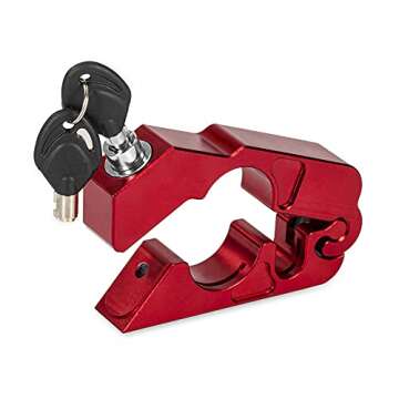 bravedog Motorcycle Lock Universal Motorcycle Handle Throttle Grip Security Lock (Red)