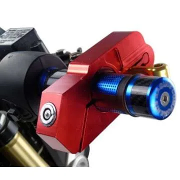 bravedog Motorcycle Lock Universal Motorcycle Handle Throttle Grip Security Lock (Red)