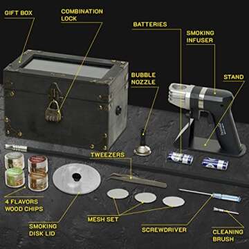 Smoking Gun Wood Smoke Infuser Birner PRO - 12 PCS Smoking Box Kit for Food & Drinks