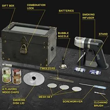 Smoking Gun Wood Smoke Infuser Birner PRO - 12 PCS Smoking Box Kit for Food & Drinks