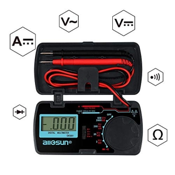 allsun Manual Range Mini Digital Multimeter EM3081 Compact Tool