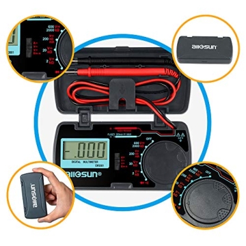 allsun Manual Range Mini Digital Multimeter EM3081 Compact Tool