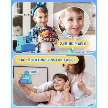 LETSHAHA Kids Camera Instant Print for Ages 3-12