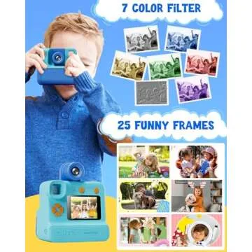 LETSHAHA Kids Camera Instant Print for Ages 3-12