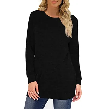 OFEEFAN Women's Casual Long Sleeve Sweatshirt Tunic
