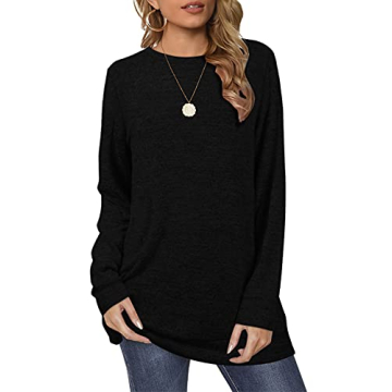 OFEEFAN Women's Casual Long Sleeve Sweatshirt Tunic