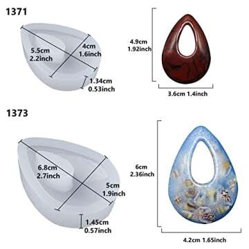 FUNSHOWCASE Diamond Stone Gem Silicone Mold Trays for Crafting, Resin Epoxy, Soap, Jewelry Making, L...