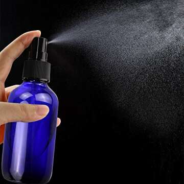 Wedama Spray Bottle, 4 oz Fine Mist Glass Spray Bottles, Little Refillable Liquid Containers for Watering Flowers Cleaning(16 Pack, Blue)