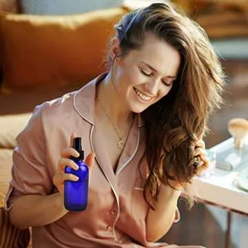 Wedama Spray Bottle, 4 oz Fine Mist Glass Spray Bottles, Little Refillable Liquid Containers for Watering Flowers Cleaning(16 Pack, Blue)