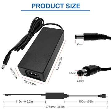 OPBYWE 12V 5A 60W Power Supply Adapter AC DC Converter 100V~240V to 12 Volt 5 Amp Transformer 5.5x2....