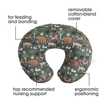 Boppy Original Nursing Pillow, Green Forest Animals, Ergonomic Nursing Essentials for Bottle and Bre...