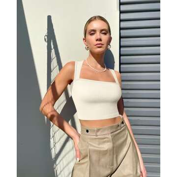 OQQ Women's 3 Piece Strappy Tank Tops for Comfort and Style