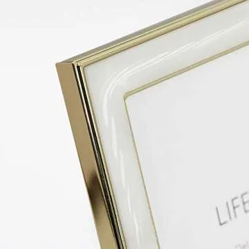 Afuly Gold Picture Frame 4x6 Simple Metal Photo Frame Brass and White Golden Decor Wedding Gifts for Couple Birthday Present