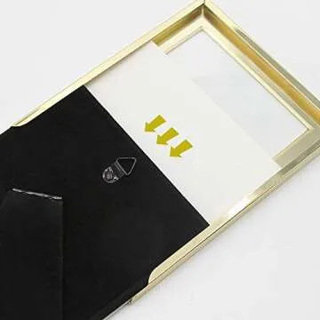 Afuly Gold Picture Frame 4x6 Simple Metal Photo Frame Brass and White Golden Decor Wedding Gifts for Couple Birthday Present