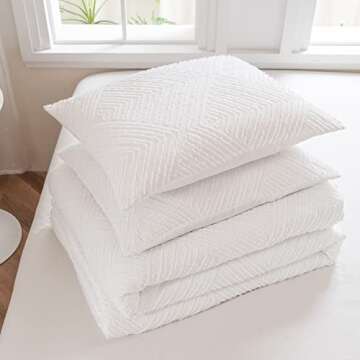 LAVACHEY King Size Comforter Set with Tufted Design