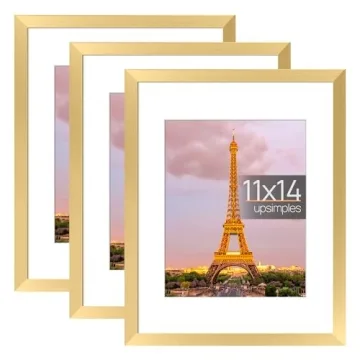Upsimples Elegant 11x14 Picture Frame Set of 3 - Versatile Glass Frames for Home Decor
