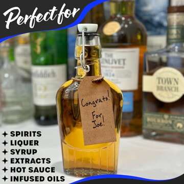 Nevlers 8 PK Glass Flasks | Stylish Swing Top Bottles