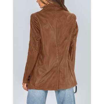 Pepochic Womens Oversized Leather Jacket for Stylish Comfort