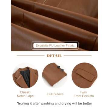 Pepochic Womens Oversized Leather Jacket for Stylish Comfort