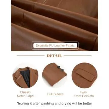 Pepochic Womens Oversized Leather Jacket for Stylish Comfort