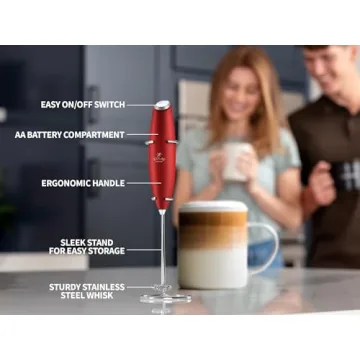 Zulay Milk Frother - Handheld Mixer for Coffee & More