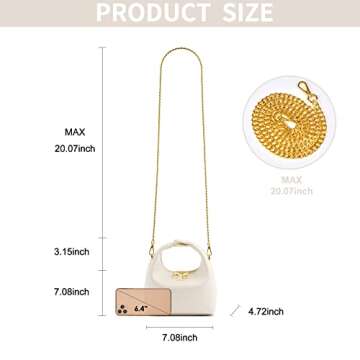 SINBONO Small Top Handbags for Women, Soft Vegan Leather Shoulder Hobo Crossbody Bag with Golden Cha...