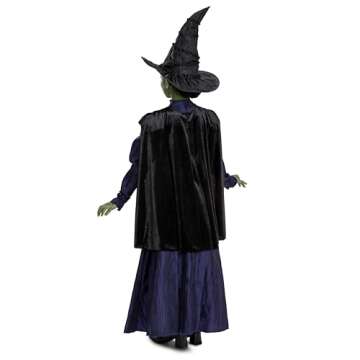 Wicked Elphaba Costume for Girls, Deluxe Official Wicked Elphaba Costume Cape and Hat, Kids Size (10...