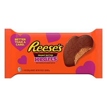 REESE'S Milk Chocolate Peanut Butter Hearts, Valentine's Candy Pack, Perfect Valentines Day Gift for...