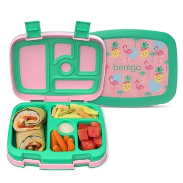 Bentgo Kids Prints Leak-Proof, 5-Compartment Bento-Style Kids Lunch Box - Ideal Portion Sizes for Ag...