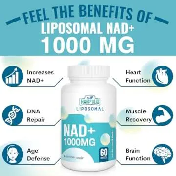 Liposomal NAD+ Supplement 1000 mg | Highest NAD Pontecy | Max Absorption | Pure NAD Supplement | Energy and DNA Repair, Aging Defense, Brain Function | 120 Softgels