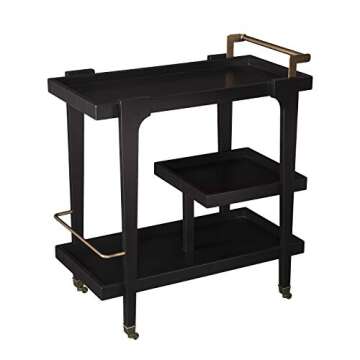 Holly & Martin Zhori Midcentury Modern Bar Cart, Black