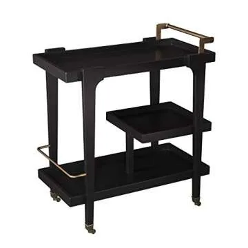 Holly & Martin Zhori Midcentury Modern Bar Cart, Black