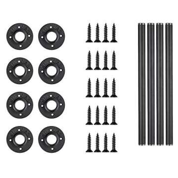 Elibbren 4 Pack Industrial Pipe Table Legs, Farmhouse Metal Pipes and Flanges for Custom Vintage Tab...