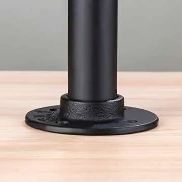 Elibbren 4 Pack Industrial Pipe Table Legs, Farmhouse Metal Pipes and Flanges for Custom Vintage Tables and Furniture, Rustic Iron Desk Leg Corner, Table Shelf Support, 12IN