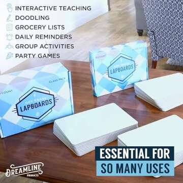 Dry Erase Boards [12pc Double Sided] Lapboards with ClearWipe Coating! Small White Boards - 9" x 12" Mini White Boards for Students, Classroom Teacher Supplies