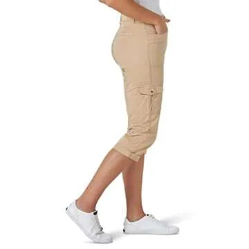 Lee Women's Relaxed Fit Austyn Knit Waist Cargo Capri Pants - Perfect Summer Wear