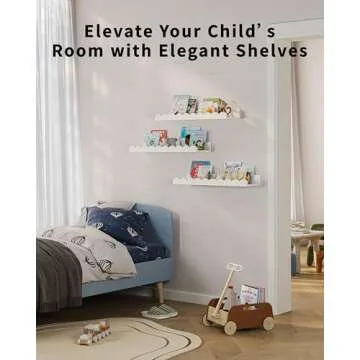 G&W Gruwald Nursery Book Shelves, Set of 3, Nursery Decor for Baby and Toddler, Scalloped Shelves, Book Shelf for Kids Rooms, Wall Book Shelves for Bedroom Kids, Floating Book Shelves for Wall