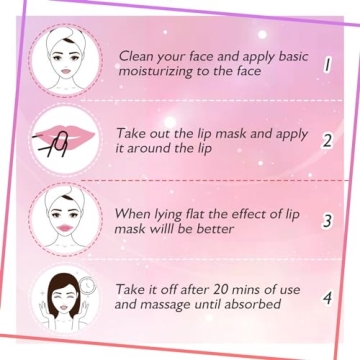 Adofect 30 Pieces Collagen Crystal Lip Masks,Pink Lip Patches& Moisturizers Collagen Lip Pads Great for Hydrating Skin, Anti Chapped & Anti-Aging and Plump Your Lips,Pink