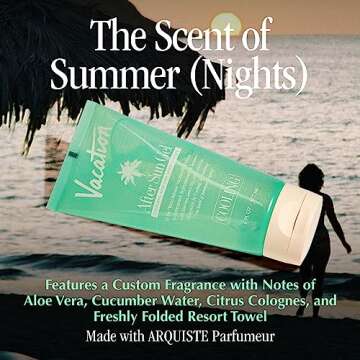 VACATION After Sun Gel & Air Freshener Bundle, Soothing Aloe Vera for Sunburn Relief, Hydrating & Cooling, Non-Sticky Aftersun Care, Alcohol Free, 6 Fl. Oz.