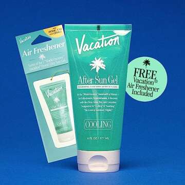 VACATION After Sun Gel & Air Freshener Bundle, Soothing Aloe Vera for Sunburn Relief, Hydrating & Cooling, Non-Sticky Aftersun Care, Alcohol Free, 6 Fl. Oz.