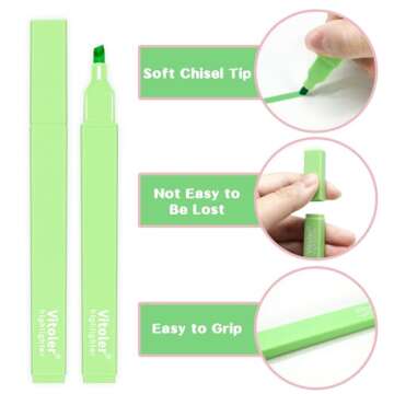 Vitoler Bible Highlighters - 10 Aesthetic No Bleed Pastels