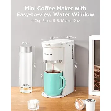 Famiworths Single Pod Coffee Brewer Pure White Easy Use
