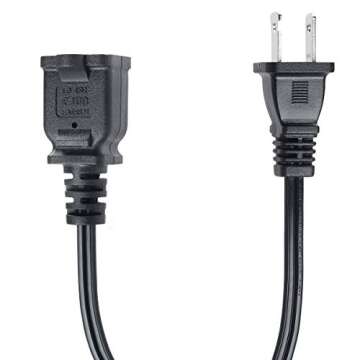 VSEER 2 Prong Extension Cord US AC 2-Prong Male and Female Power Cable SPT2 18AWG 10A/125V, USA Outlet Saver Power Extension Cord Cable Outlets for NEMA 5-15P to NEMA 5-15R