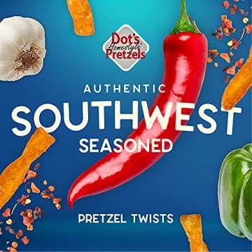 Dot's Homestyle Pretzels 18 Ounce Family Size South West Seasoned Pretzel Twists (3 Pack)