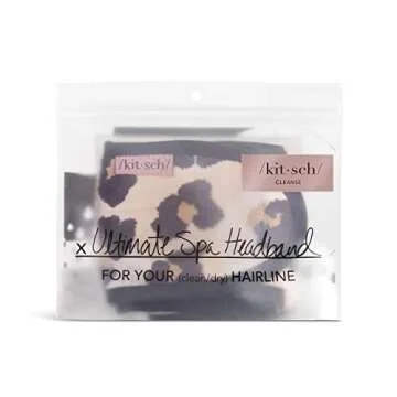 Kitsch Spa Microfiber Makeup Headband - Multifunctional Skincare Facial Hair Band for Face Washing and Makeup | Women's Headbands (Leopard)